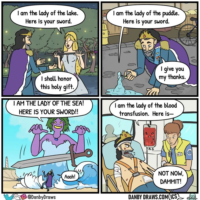 Funny Surprising End Of A Comic About a sword