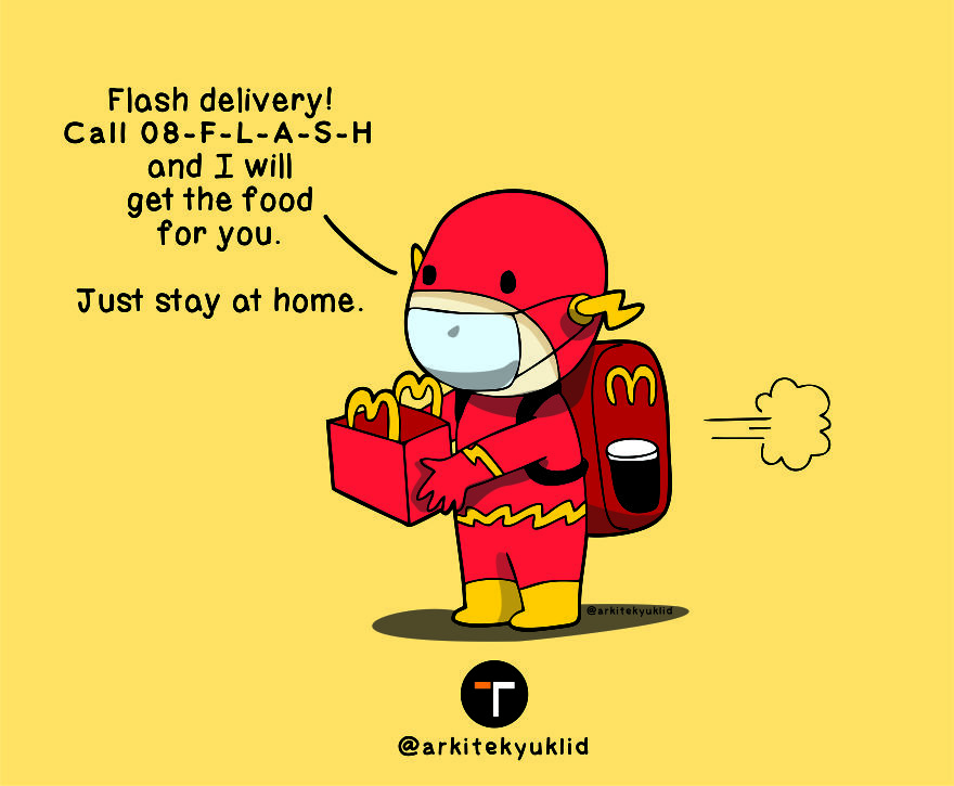 Superhero, the flash, is spending his time during quarantine