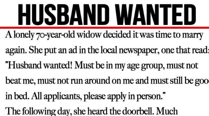 70-year-old widow posts newspaper advert looking for new husband, only for it to go viral