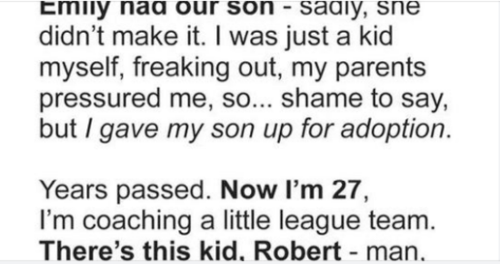 Young Boy Puts His Newborn Son up for Adoption, Years Later He Accidentally Meets Him