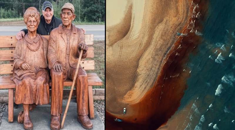 For three years, this guy carved a wooden figure of his parents.