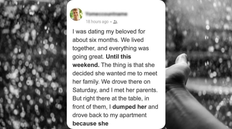 Man Dumps His Beloved Right in Front of Her Parents When He Found Out She Had a Daughter & Didn’t Care Much about Her