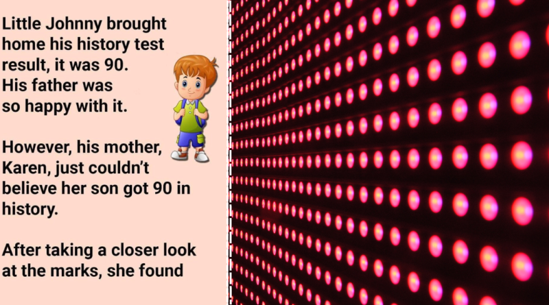 Johnny Brought Home His History Test Result.