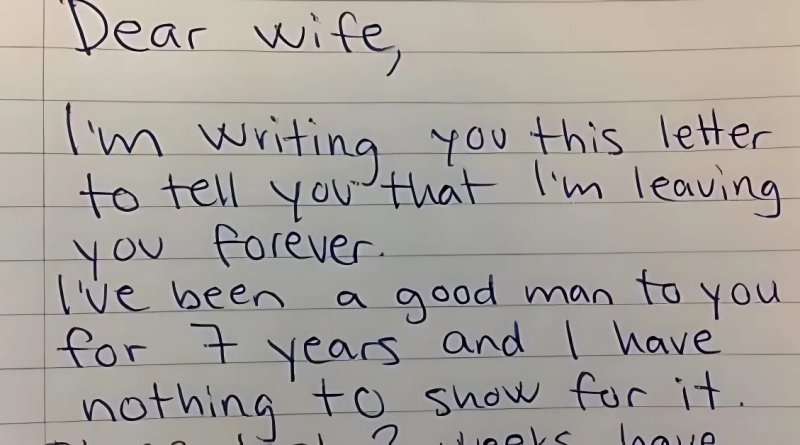 He demands a divorce in letter to wife – instantly regrets every word when he sees her brilliant reply
