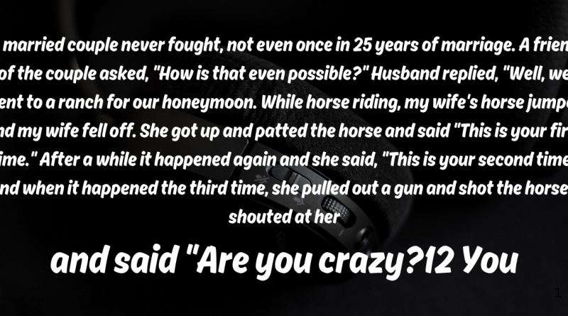 A married couple never fought