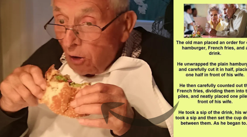 Old man orders a single hamburger