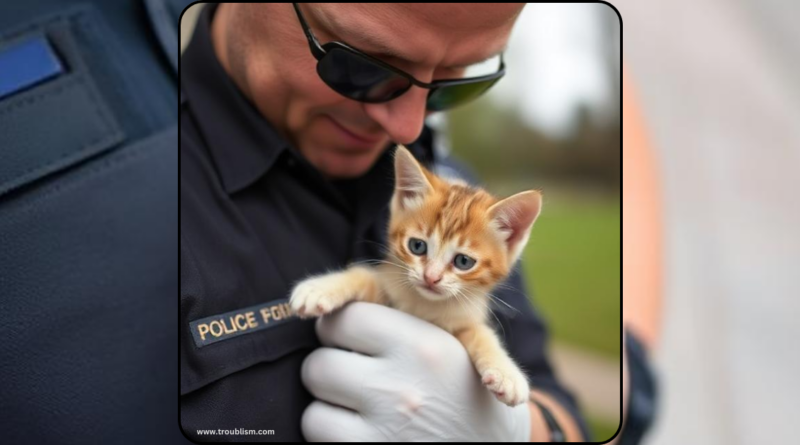 A Police Officer Found a Tiny Kitten but When He Checked the Security Footage, His Smile Faded