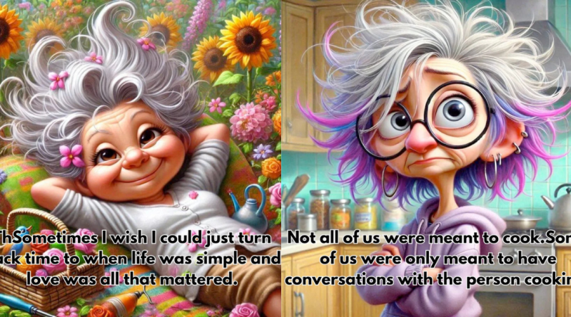 15 Old lady Cartoon illustration to make you happy