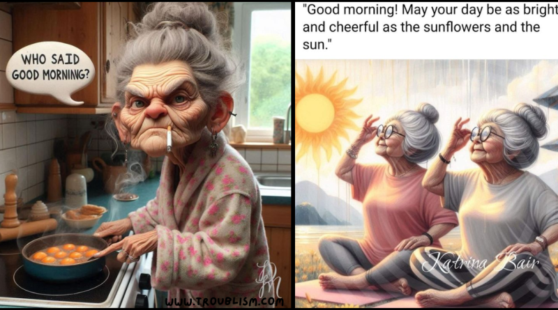 20 Cartoon Pictures Illustrate an Old Lady Thoughts