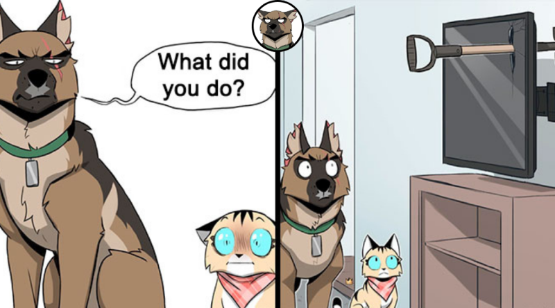 An Artist Depicts the Real Friendship Between Pixie and Brutus in 9 of His Latest Comic Strips.