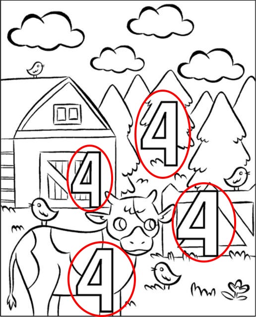 How Many 4’s Do You See in The Image?
