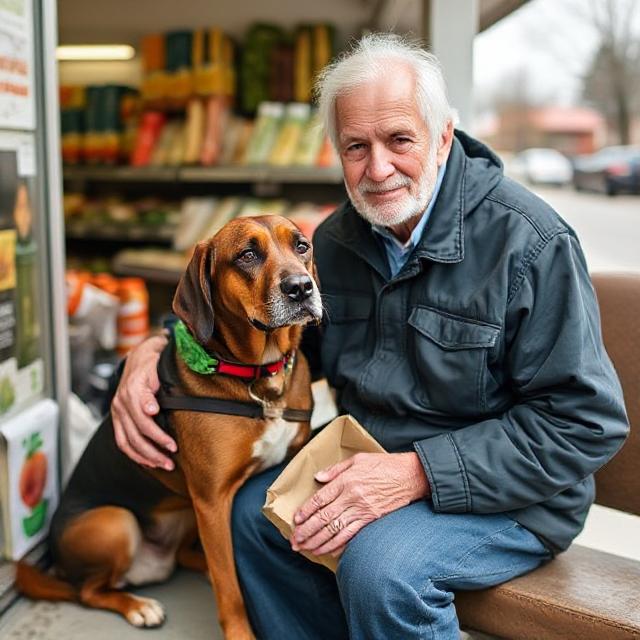 I bought food for an elderly man and his dog