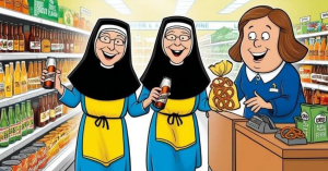 TWO NUNS WERE SHOPPING AT A 7.11 STORE