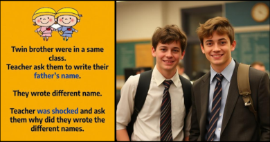 The twin brothers were in the same class.